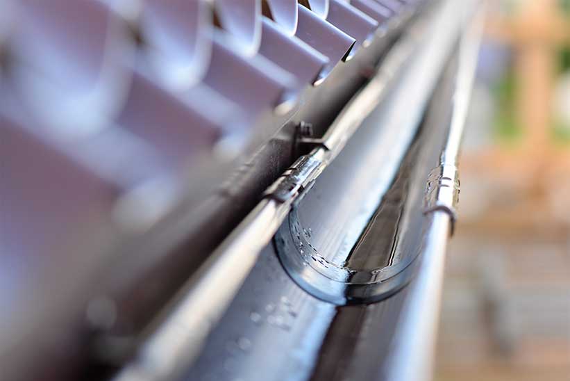 Galvalume Gutter Installed With Metal Roof CT